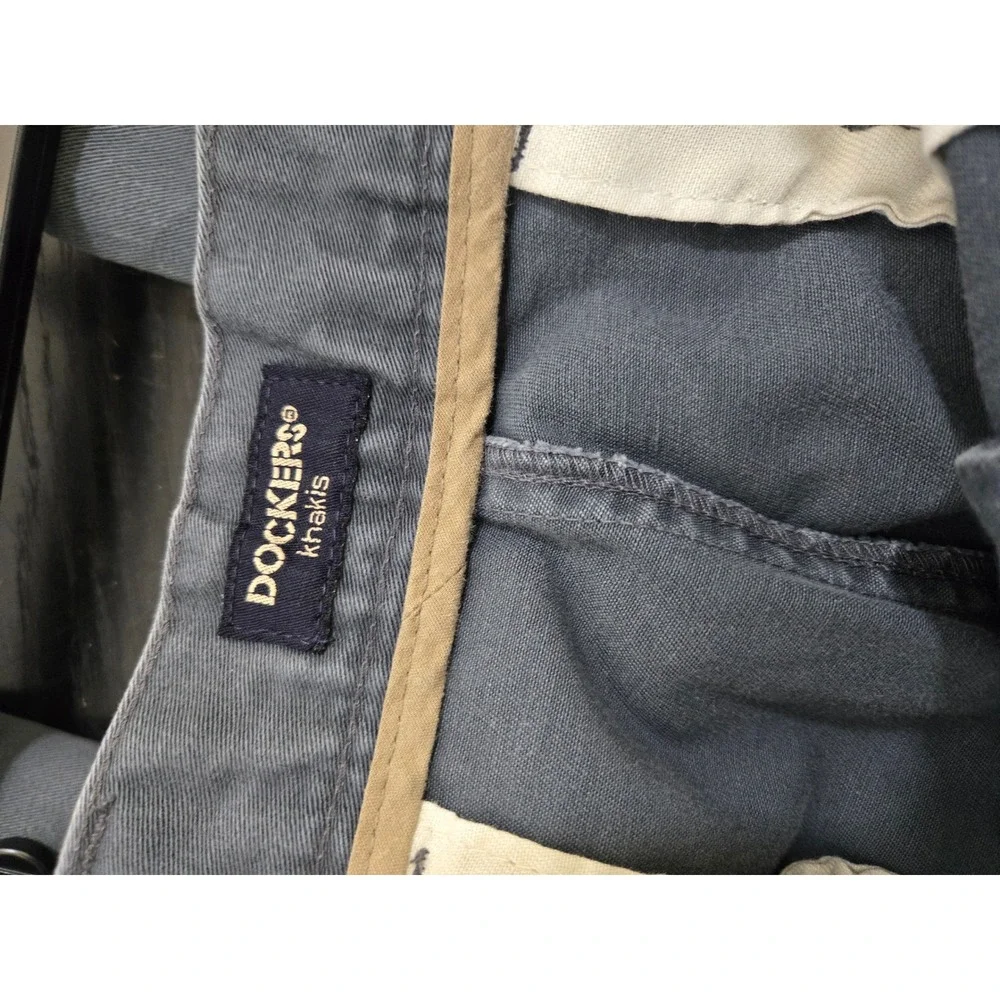 Dockers Vintage Khakis Cotton Twill Straight Leg Chino Pants Blue Gray 34x34